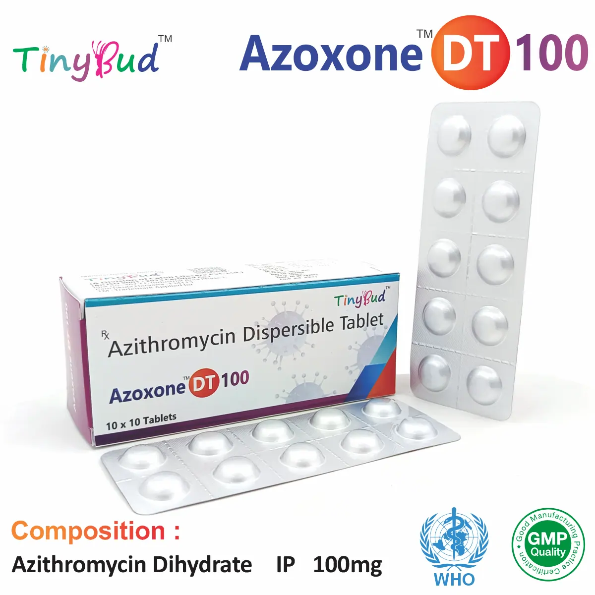 Azithromycin 100mg Tablet at Best Price in PCD Pharma Franchise for Antibiotic and Bacterial Infections, Respiratory Infections